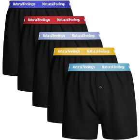 Natural Feelings Mens Underwear Boxer Soft Cotton Knit Mens Boxer Shorts Underwear Mens Pack S-XXL