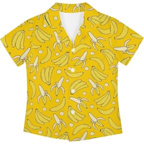 Casual Hawaiian Shirts for Boys Lapel Short Sleeve Button Down Aloha Shirt Men Tropical Summer Beach Kids Shirt for Holiday