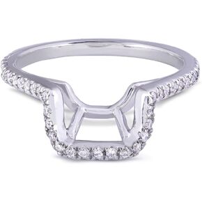 Kobelli Round Diamond Shadow Band 1/5 Carat (ctw) in 14k White Gold