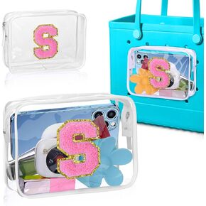 AIERSA Phone Holder with Letter Charms for Bogg Bag Accessories, Clear Insert Wallet Organizer for Bogg Bag for Simply Southern Bag Original All Models Beach Tote Bags