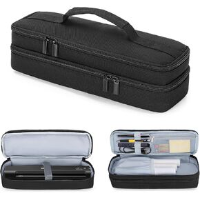 YARWO Double-layer Document Scanner Travel Case, Image Scanner Carrying Bag Compatible with Brother DS-640/DS-740D, Epson ES-50/RR-70W/ES-60W, Great for Home, Office, Business, Travel, Black(Patented)