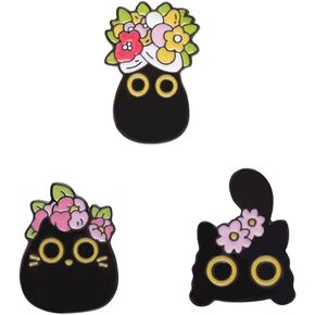 Cute Black Cat Enamel Brooch Pin Set Hidden Cat Cartoon Animal Lapel Pins Backpack Hat Decoration