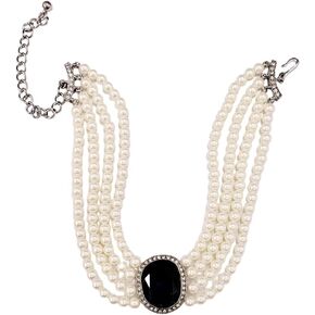 Kenneth Jay Lane Pearl Choker Princess Diana Necklace (Sapphire Center)