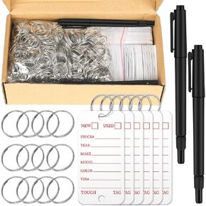 Yexiya 500 Pcs Poly Key Tags Plastic Dealership Car Key Tags with Labels for RV Auto Luggage Accessory