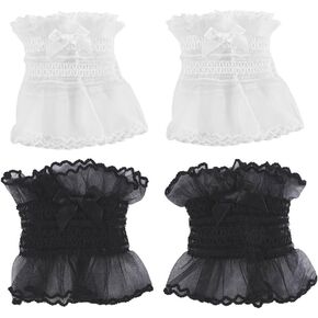 Sweet Hand Wrist Cuffs Bow Lace Maid Gloves Girl Party Hand Sleeves