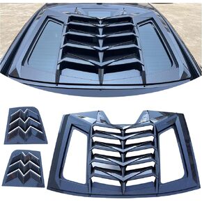 فتحات نافذة الشاحن لسيارة دودج تشارجر 2011-2024 GT/RT/SRT/SXT/SE/Scat Pack Lambo Style غطاء خلفي للزجاج الأمامي للشمس مناسب لجميع الأحوال الجوية، أسود لامع in Kuwait