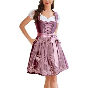 Costumes 3 Pcs Oktoberfest Dress Women's German Dirndl Dress for Bavarian Oktoberfest Carnival Outfits