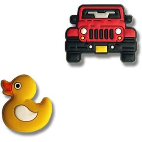 CH4X4 Off Road All-Terrain Vehicle Red JK + Yellow Duck Combo (2 Pcs) Soft PVC Shoe Charms