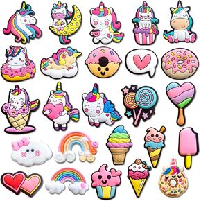 25Pcs Unicorn Charms for Shoe, Cute Unicorn Shoe Charms for Clogs Sandals Decoration