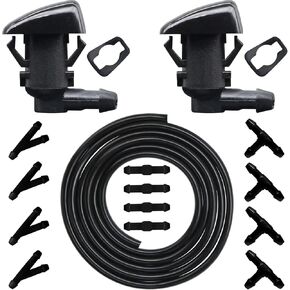 BT4Z-17603-A Windshield Washer Nozzles Wiper Spray Kit Replacement Fit For 11-15 Ford Edge,Lincoln MKX . Comes With 2 Meter Washer Fluid Hose and 12 Pcs Hose Connectors.OEM#: BT4Z-17603-A