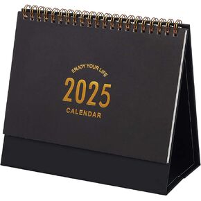 Small Desk Calendar 2024-2025, July 2024 - Dec 2025, Standing Flip Desk Calendar with To-do List & Notes, Metal Ring Twin-Wire Binding with Stickers, Monthly Desktop Calendar for Home Office (Green)