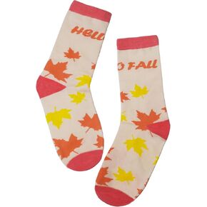 Cute Fall Socks for Men Women, Pumpkin Maple Leaf Gifts for Adult, Autumn Colorful Novelty Crew Socks