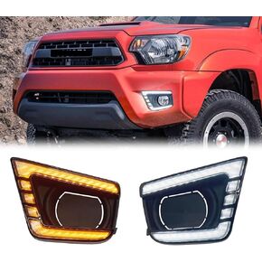 LED Fog Lights Assembly Compatible with 2012-2015 Toyota Tacoma, Daytime Running Light (DRL) Sequential Turn Signal Lights for Toyota Tacoma