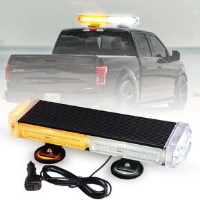 Led Roof Top Strobe Lights for Work Truck Emergency Safety Warning Led Mini Light Bar with Magnetic Base Flashing Amber White Light for Snow Plow Construction