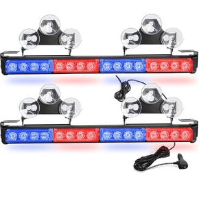 2 x 16.8 inch Emergency Strobe Light Bar. 32 LED 23 Flash Patterns Hazard Warning Flashing LED Traffic Advisor Strobe Light Bar. Interior Safety Warning Lights for All Vehicles, Car, Truck, Snow Plow
