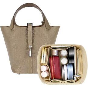 Purse Organizer Insert for Handbags,Felt Bag Organizers Fit Picotin 18/22/26 Bags (Gray, P22)
