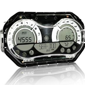 278002270 Speedometer with LCD Gauge & Chrome Bezel, LCD Speedometer Gauge Cluster Fit for SeaDoo GTX RXP RXT Wake 2006-2011 Replace OE 278002328, 278002326, 278002319, 278002317