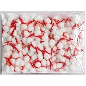 Pack of 200 Puja Rui Batti Indian Round Cotton Wicks Diwali Pooja Aarti Jyot Batti, Candle Hindu Religious (White)
