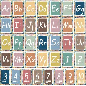 36 Alphabet Bulletin Board Set, Alpethabet Line ABC Number Poster Classroom Decorating Set Preschool English Posters Kindergarten Elementary Classroom Wall Decor Nursery Homeschool Supplies (Bright)