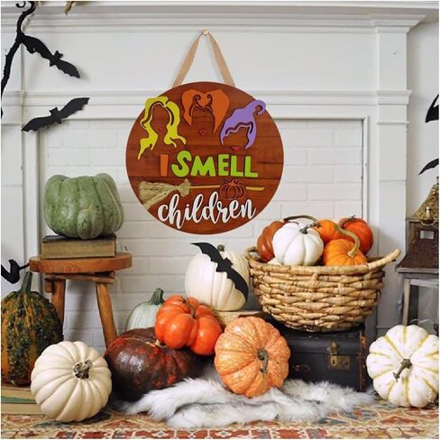 3D Halloween Horror Welcome Sign for Front Door,Wreath Decorations for All Seasons Scary Porch Decor Hanging Gift for Farmhouse Home Bar Outdoor Indoor，Window Wall Hanging Decor (Wood) in Saudi Arabia