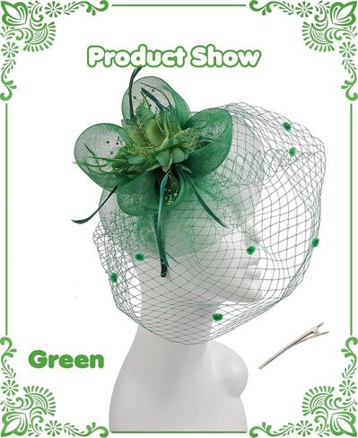 Mesh Feather Fascinators Hat Headdress 20s Vintage Flowers Veil Hair Accessory Bridal Wedding Tea Party Headwear in Saudi Arabia