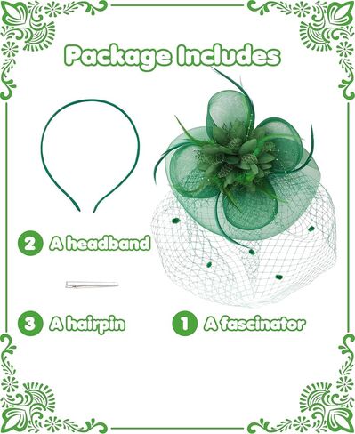 Mesh Feather Fascinators Hat Headdress 20s Vintage Flowers Veil Hair Accessory Bridal Wedding Tea Party Headwear in Saudi Arabia