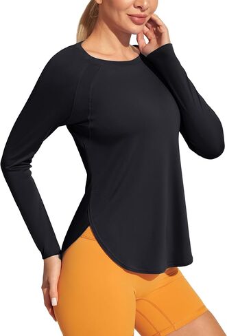 Heathyoga Rash Guard for Women UV Protection Hiking Shirts Women Sun Protection Clothing Long Sleeve Workout Tops Swim Shirt in Saudi Arabia