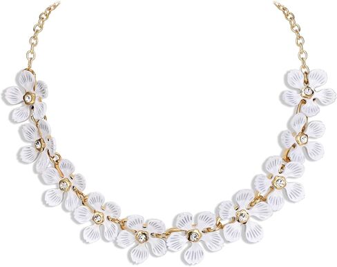 Flyonce Boho Flower Necklace Summer Beach Statement Flower Necklace Floral Bib Collar Chokers Necklaces Flower Jewelry for Women in Saudi Arabia