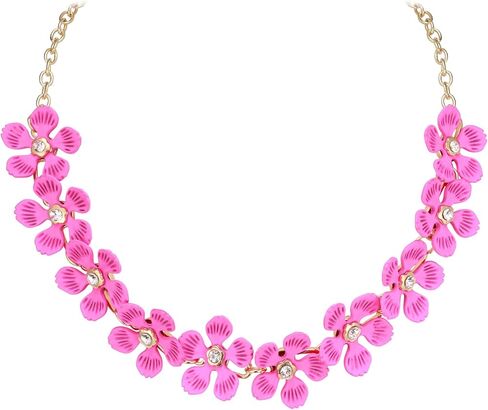 Flyonce Boho Flower Necklace Summer Beach Statement Flower Necklace Floral Bib Collar Chokers Necklaces Flower Jewelry for Women in Kuwait