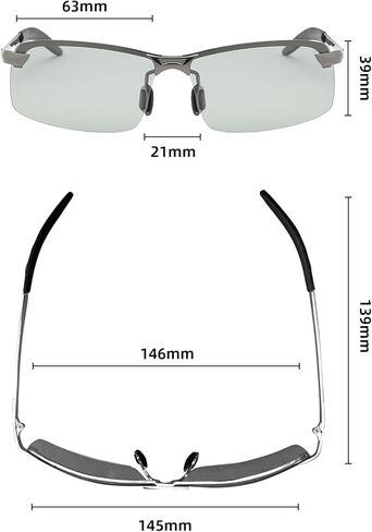 Photochromic Sunglasses Polarized Glasses Men Running Glasses for Women UV400 Protection Ultra Light(0.06lb) Golf/Fishing/Outdoor/Riding/Climbing Sunglasses(Black), Gold in Saudi Arabia