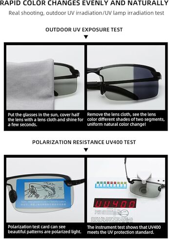 Photochromic Sunglasses Polarized Glasses Men Running Glasses for Women UV400 Protection Ultra Light(0.06lb) Golf/Fishing/Outdoor/Riding/Climbing Sunglasses(Black), Gold in Saudi Arabia