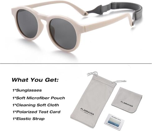 Baby First Sunglasses with Strap Round Flexible UV400 Polarized Infant Sunglasses for Ages 0-24 Months in Saudi Arabia