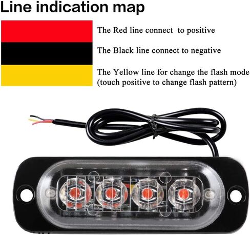 Teguangmei 4Pcs Ultra Thin 4LED Emergency Strobe Lights Universal Surface Mount 12-24V Emergency Warning Hazard Beacon Flash Caution Light Bar for Car ATVs Truck (White) in Saudi Arabia