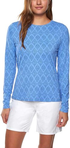 Hang Ten للسيدات بأكمام طويلة من Rashguard (طباعة جغرافية نكة، مقاس X-Large) in Kuwait
