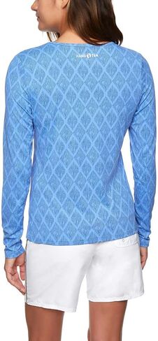 Hang Ten للسيدات بأكمام طويلة من Rashguard (طباعة جغرافية نكة، مقاس X-Large) in Kuwait