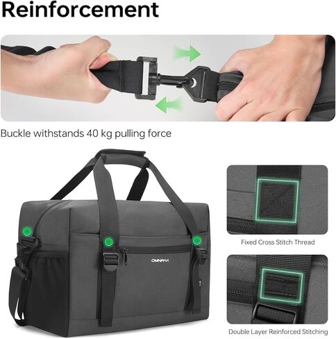 حقائب Omnpak Ryanair Cabin مقاس 40x20x25، حقيبة يد صغيرة تحت المقعد مع حزام كتف، حقيبة سفر محمولة 20 لتر in Kuwait