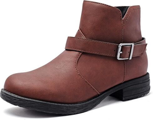 Ataiwee Women's Ankle Boots, Classic Side Zip Comfortable Thick Block Heel Boots. in Saudi Arabia