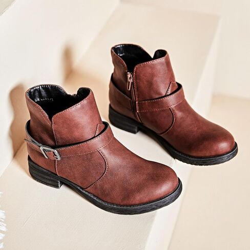 Ataiwee Women's Ankle Boots, Classic Side Zip Comfortable Thick Block Heel Boots. in Saudi Arabia