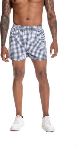 Nutria Mens Cotton Woven Boxers 3 Pack Classic Fit Loose Boxer Shorts for Men Elastic Waistband Moisture Wicking U12 in Kuwait