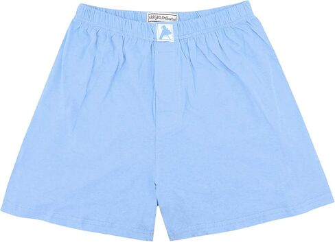 Mens Solid Baby Blue Color BOXER 100% Knit Cotton Shorts in Saudi Arabia