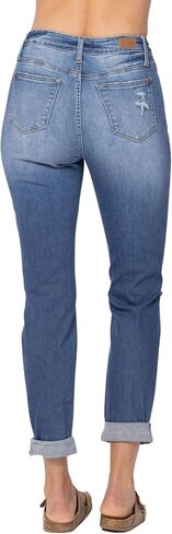 Judy Blue Women's High Waist Cuffed Destroyed Boyfriend Jeans in Saudi Arabia