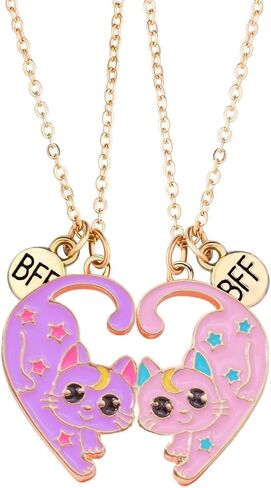 Best Friend Necklace Gifts Friendship Necklace Matching Magnetic Cat BFF Necklace for 2 Girls in Kuwait