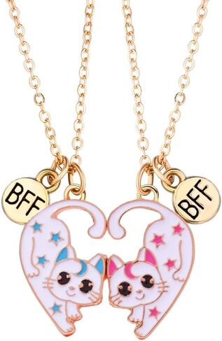 Best Friend Necklace Gifts Friendship Necklace Matching Magnetic Cat BFF Necklace for 2 Girls in Kuwait