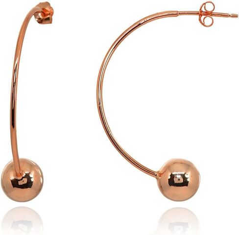 Sterling Silver Polished Curved Bead Dainty Fashion Earrings, 6mm, 8mm or 10mm in Saudi Arabia