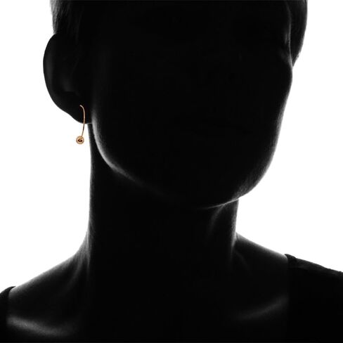 Sterling Silver Polished Curved Bead Dainty Fashion Earrings, 6mm, 8mm or 10mm in Saudi Arabia