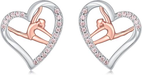 925 Sterling Silver Gymnastics Stud Earrings for Daughter Gymnastics Gifts for Teen USA Gymnast Ear Studs Jewelry Gift Gymnastics Sport Earrings Sports Jewelry for Granddaughter Christmas Gift in Saudi Arabia