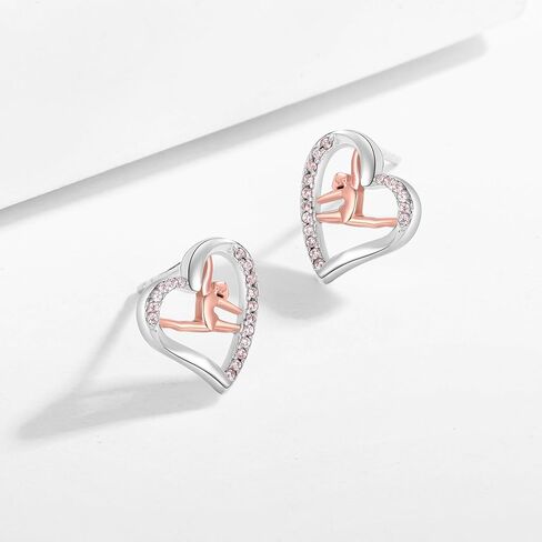 925 Sterling Silver Gymnastics Stud Earrings for Daughter Gymnastics Gifts for Teen USA Gymnast Ear Studs Jewelry Gift Gymnastics Sport Earrings Sports Jewelry for Granddaughter Christmas Gift in Saudi Arabia