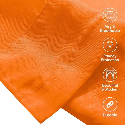 Elegant Comfort Luxury 55" Width x 216" Length 1 Panel Solid Curtain Sheer Voile Scarf for Ceremony Backdrop, Wedding Arch, Kids Bedroom, Decorative Swag, 1 Piece, Orange in Saudi Arabia