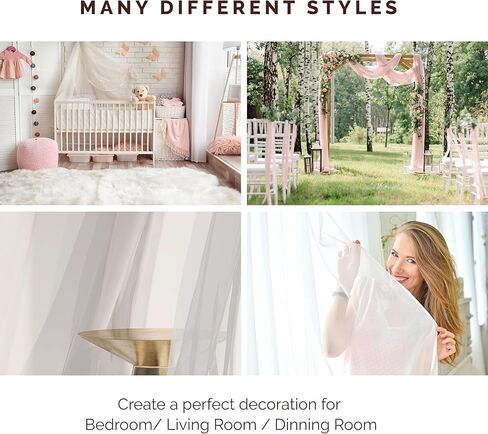 أنيقة ومريحة فاخرة بعرض 55 بوصة × 216 بوصة طول 1 لوحة ستارة صلبة وشاح فوال شفاف لخلفية الحفل، قوس الزفاف، غرفة نوم الأطفال، غنيمة زخرفية، قطعة واحدة، برتقالي in Kuwait