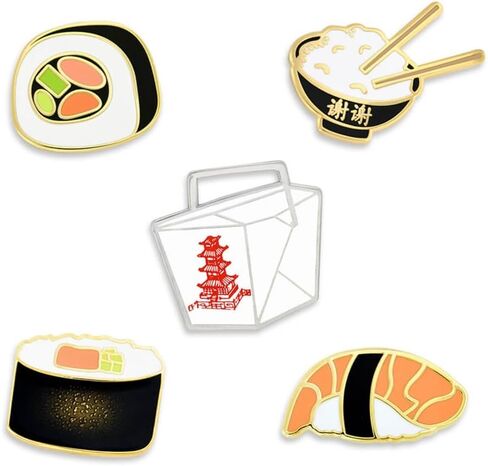PinMart Sushi and Chinese Food Enamel Lapel Pin in Kuwait